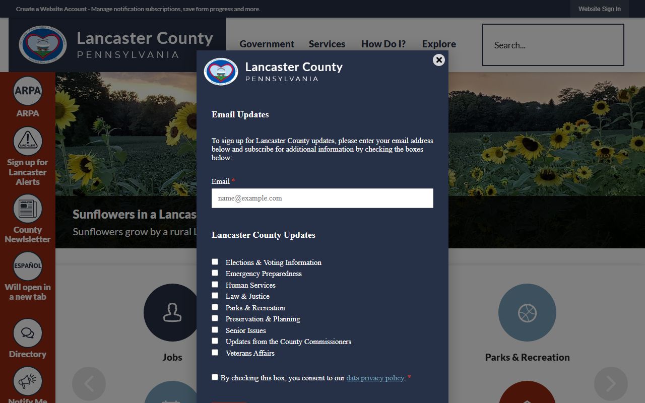 Lancaster County Court of Common Pleas website for Lancaster divorce decree records