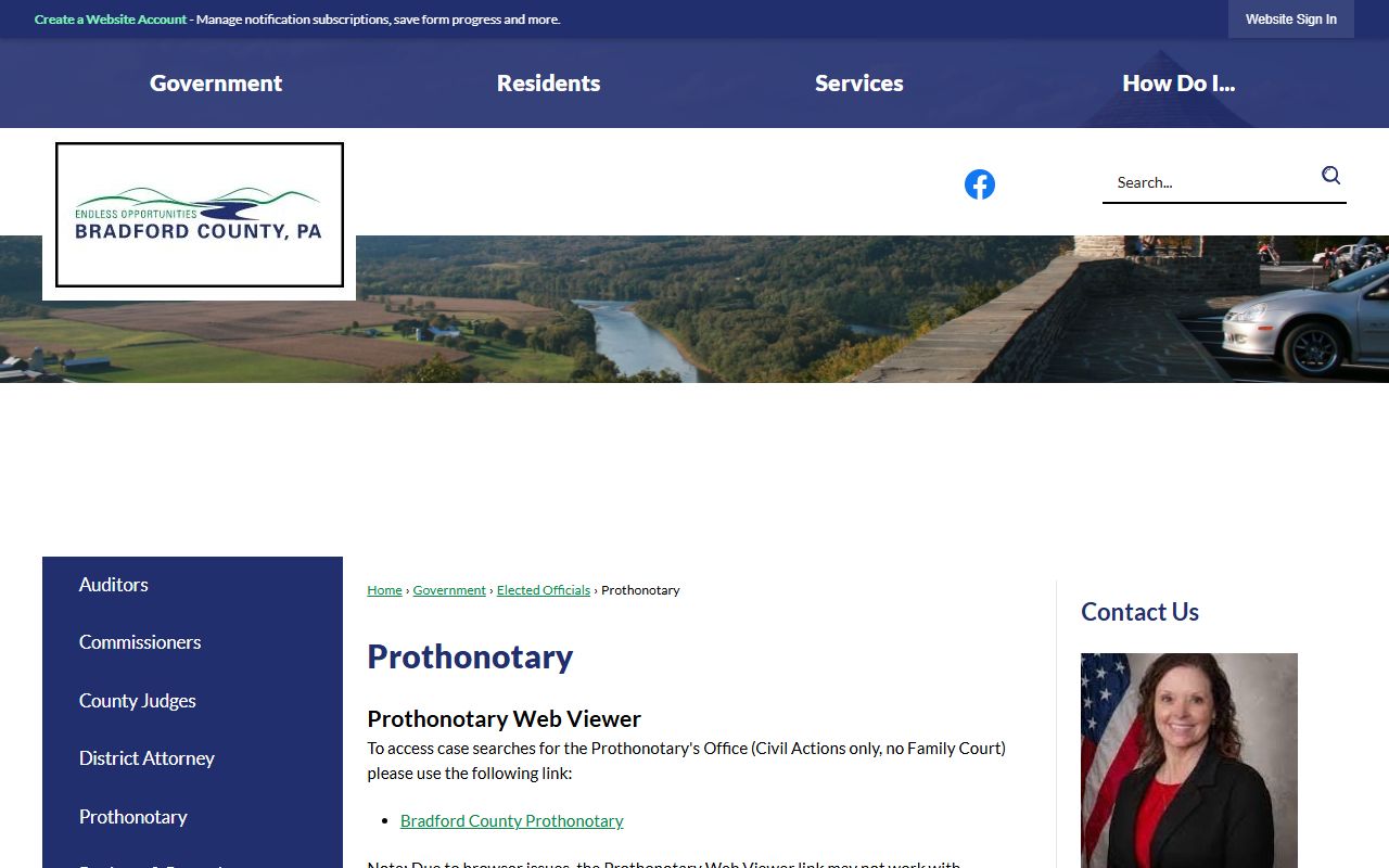Bradford County Prothonotary website for divorce decree records in Towanda Pennsylvania