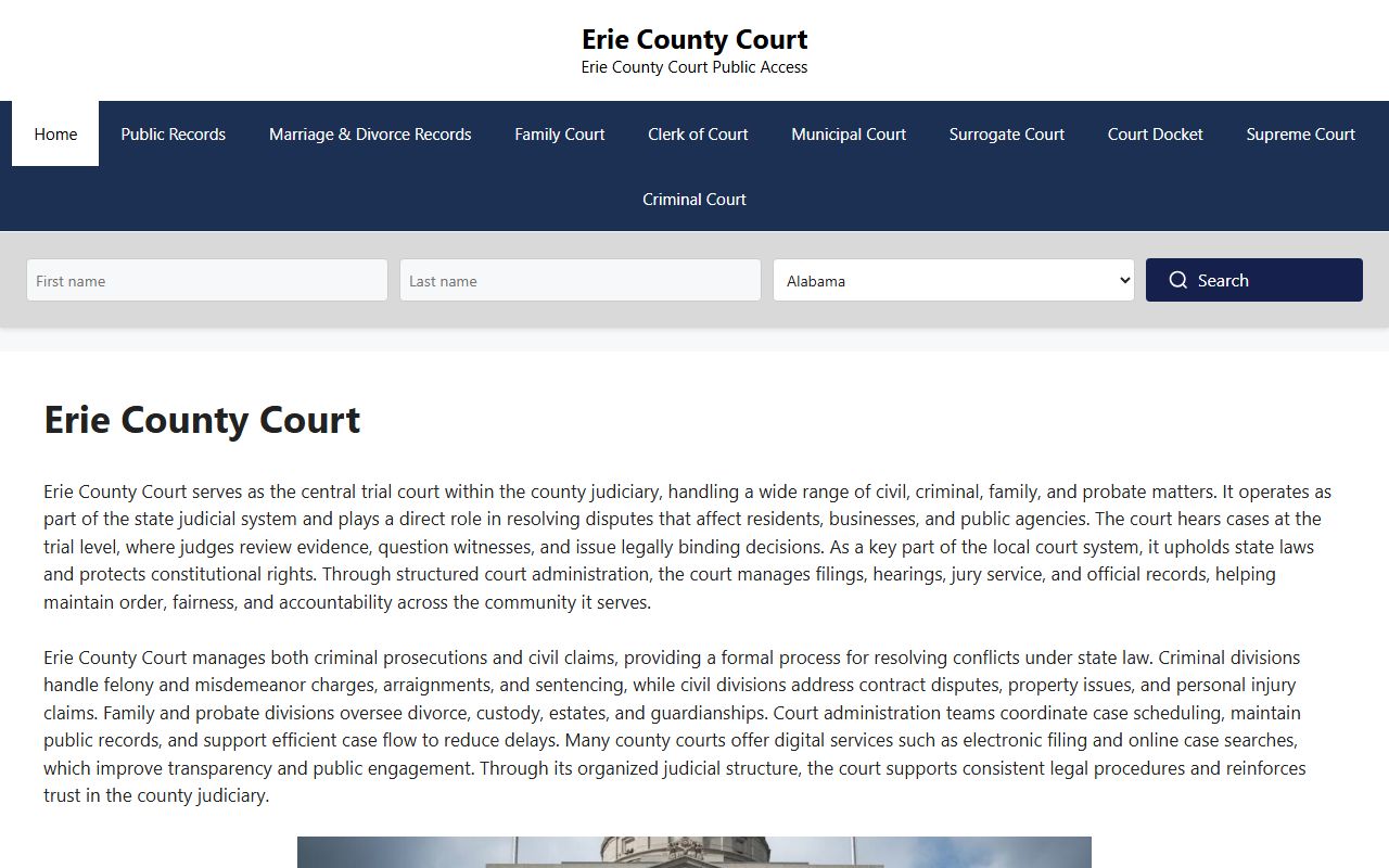 Erie County Court of Common Pleas for Erie County divorce decree cases
