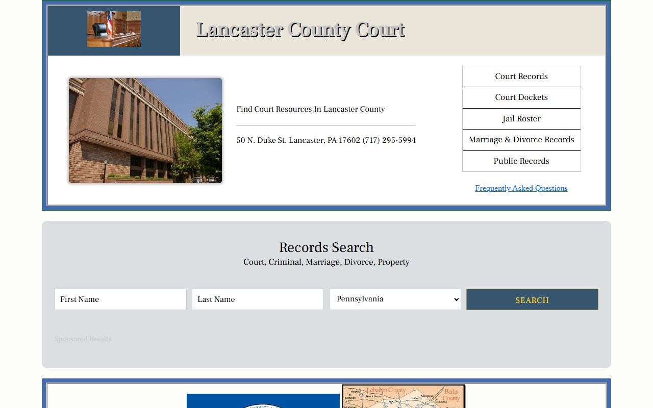 Lancaster County Prothonotary office for divorce decree records in Lancaster Pennsylvania
